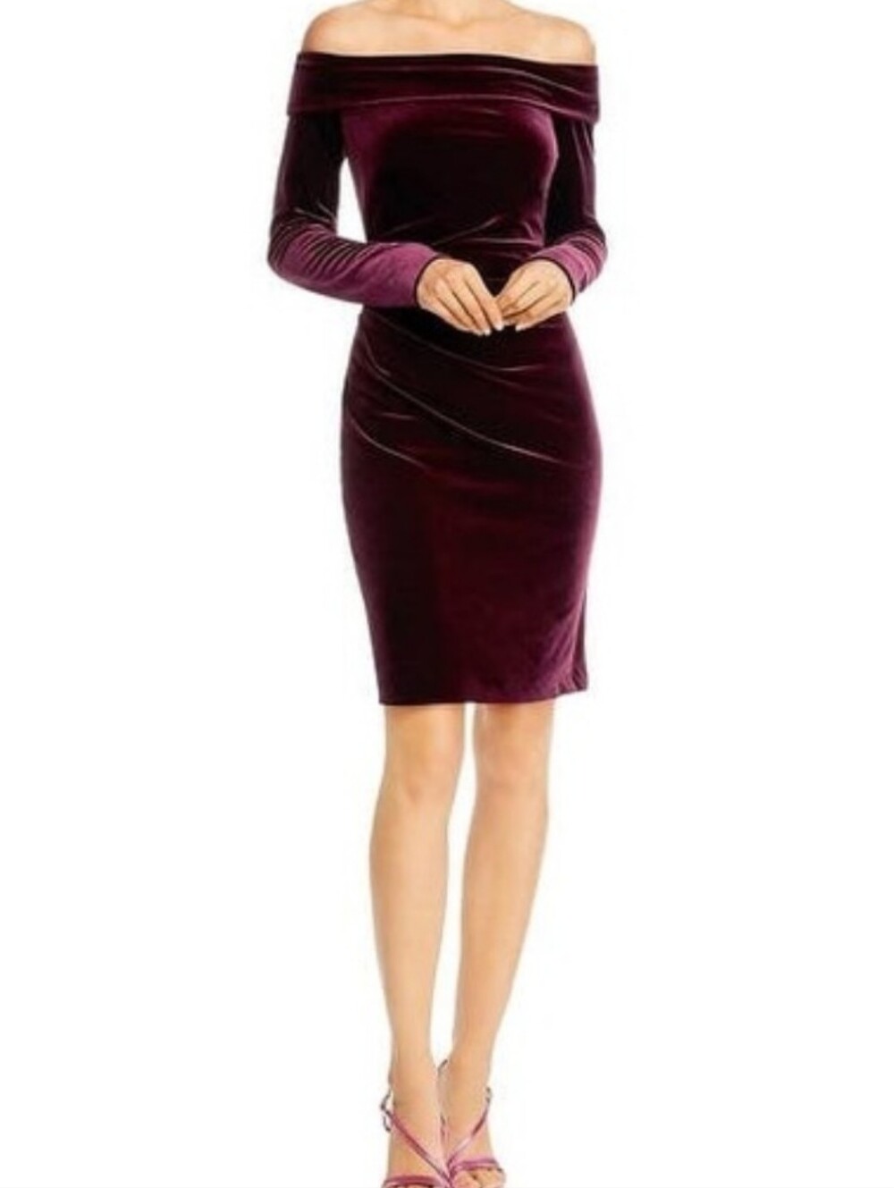 Eliza J Off Shoulder Velvet Midi Dress SIZE 8